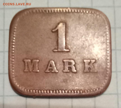 Квадратный жетон  с надписью 1 MARK RUNRTAL KETTWIG v.D. BR - 20230723_220940