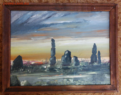 картина "Пейзаж с камнями" масло. оргалит. рама. 34х44 см - пейзаж с камнями 1 34х44.JPG