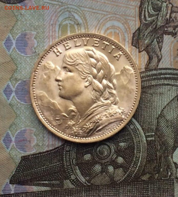 20 франков 1927 год Швейцария Золото до 27.07 - 69