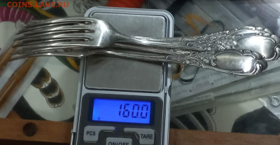 Серебреные вилки 875 пробы. - 4 вил 4