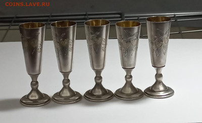 Серебреные стаканчики 875 пробы - рюм 3