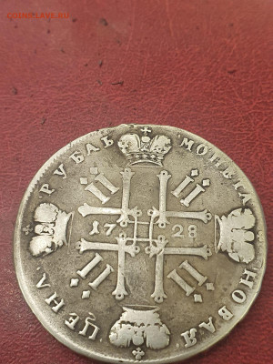1 рубль 1728 год. Определение подлинности и стоимость. - 1728 Р