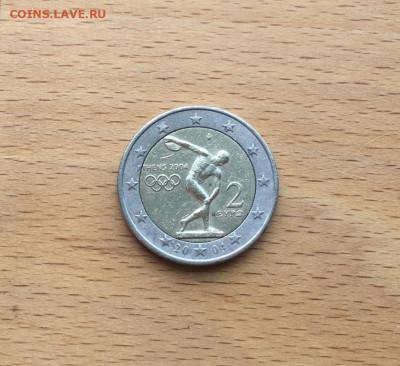 биметалл Греция 2 евро 2004 XXVIII летние Олимпийские Игры - bimetall_grecija_2_evro_2004_xxviii_letnie_olimpijskie_igry_afiny_2004_olimpiada_sport
