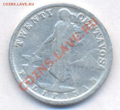 Ag Филиппины 20 центов 1929 г.До 27.12.11 г. 21-00 МСК. - Филиппины.1