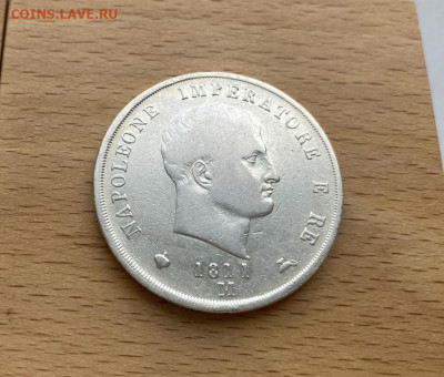 Королевство Италия 5 лир 1811 Император Наполеон Серебро - korolevstvo_italija_5_lir_1811_imperator_napoleon_serebro_krona_shajba_xf_redkost (5)