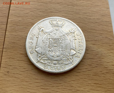 Королевство Италия 5 лир 1811 Император Наполеон Серебро - korolevstvo_italija_5_lir_1811_imperator_napoleon_serebro_krona_shajba_xf_redkost (4)