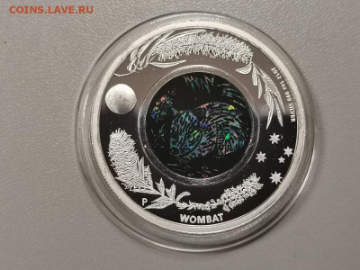 1 доллар, 2012 Австралия. Опал. Вомбат, Ag999, до 07.08 - ЯЯ Вомбат-1