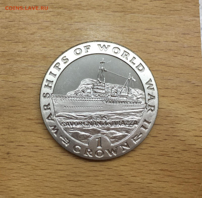 Шайба Гибралтар 1 крона 1993 FFS Savorgnan de Brazza Корабль - IMG_9659.JPG