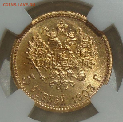 5 рублей 1903 в слабе ННР MS65 10.08.2023 22:00 мск - DSC00749.JPG