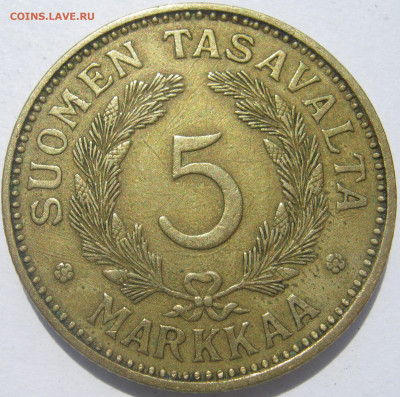 Финляндия 5 марок 1931 S герб Финляндии лев на сабле 11.8 - IMG_6356.JPG