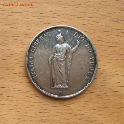 Италия Ломбардия 5 лир 1848 Серебро - italija_lombardija_5_lir_1848_serebro_krona_shajba (5)
