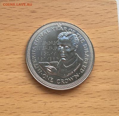 Крона Шайба Остров Мэн 1 крона 1981 год инвалидов - krona_shajba_ostrov_men_1_krona_1981_mezhdunarodnyj_god_invalidov_lui_brajl