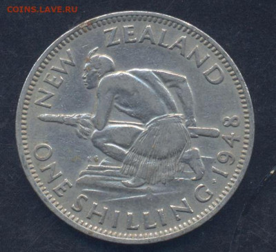 Новая Зеландия шиллинг 1948 г. 15.08.2023 г. 22 -00 МСК. - шиллинг 1948