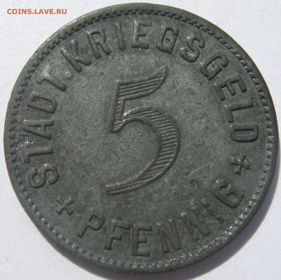 Германия Кирххайм-унтер-Текк нотгельд 5 пфеннигов 1917 18.08 - IMG_5583.JPG