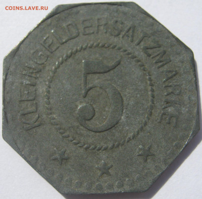 Германия Нойштадт-ан-дер-Хардт нотгельд 5 пфеннигов 1917 лев - IMG_5625.JPG