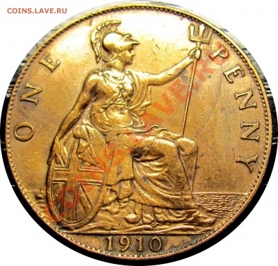 F47 Великобритания 1 пенс 1910 до 31.12 в 22°° - F47 one penny 1910_1