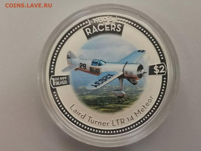 2дол 2006 О-ва Кука -Самолет 1930 LTR14 Meteor, Ag999, до 25 - ЯЯ Самолет-1