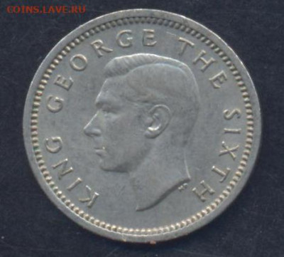 Новая Зеландия 3 пенса 1951 г. 23.08.2023 г. 22 -00 МСК. - 3 пенса 1951 1