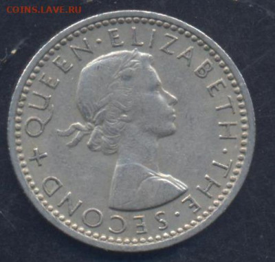 Новая Зеландия 6 пенсов 1957 г.23.08.2023 г. 22 -00 МСК. - 6 пенсов 1957 1