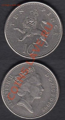 Великобритания 10 пенсов 1992 до 27.12.2011 21-30 - Великобритания 10 пенсов 1992