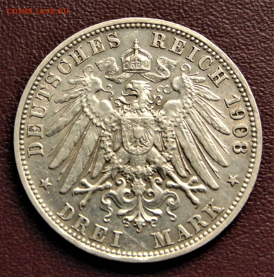 Бавария. 3 марки 1908. До 04.09. Есть блиц. - BAY-3-1908-.JPG