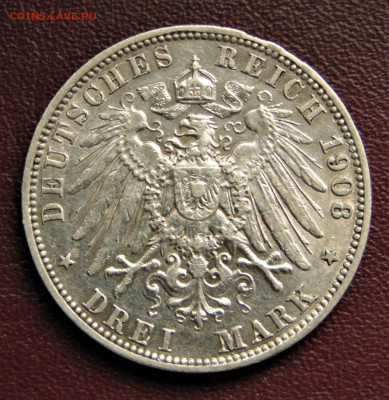 Пруссия. 3 марки 1908. До 04.09. Есть блиц. - PR-3-1908-.JPG