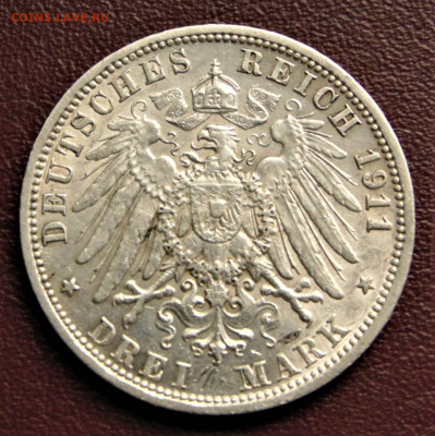 Баден. 3 марки 1911. До 04.09. Есть блиц. - BAD-3-1911-.JPG