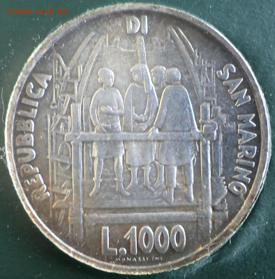 Сан-Марино 1000 лир 1977 г., до 07.09.2023 г. в 22.00 по Мос - Сан Марино 1000 лир 1977