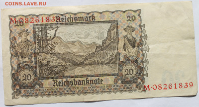 Германия 3 рейх 20 рейхсмарок 1939 девушка и эдельвейс 8.9. - IMG_0829.JPG