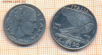 Италия 20,50 чентезимо 1941 г., до 16.09.2023 г. в 22.00 по - Италия 20 50 чентезимо 1941 11