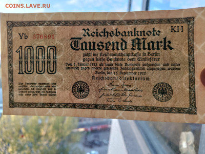 Германия 1000 марок 1922 1923 год Веймар до 15,09,23 22-00 - г1000