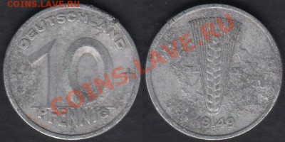 Германия 10 пфеннигов 1949 до 28.12.2011 21-30 - Германия 10 пфеннигов 1949