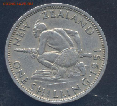Новая Зеландия шиллинг 1951 г.18.09.2023 г. 22 -00 МСК. - шиллинг 1951