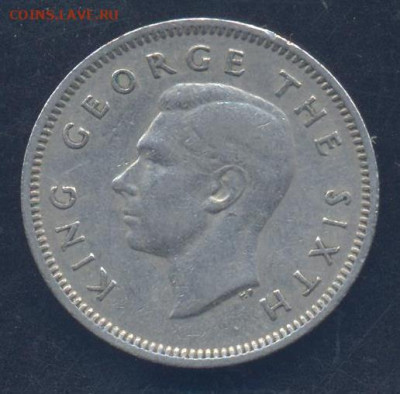 Новая Зеландия 6 пенсов 1948 г. 18.09.2023 г. 22 -00 МСК. - 6 пенсов 1948 1
