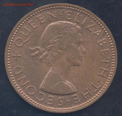 Новая Зеландия 1 пенни 1962 г 18.09.2023 г. 22 -00 МСК. - пенни 1962 1