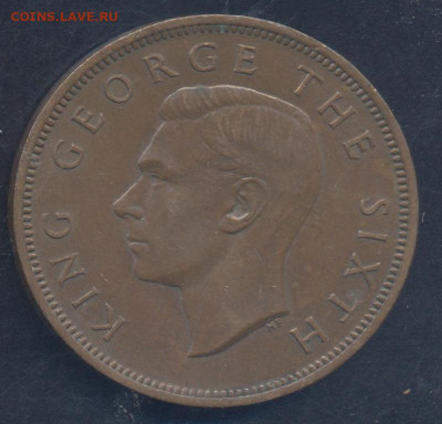 Новая Зеландия 1 пенни 1952 г.  18.09.2023 г. 22 -00 МСК. - Пеннии 1952 1