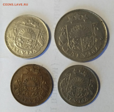 Латвия 2, 10, 20, 50 сантим - 1-1