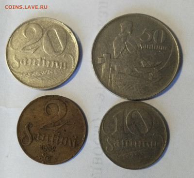 Латвия 2, 10, 20, 50 сантим - 1-2