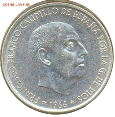 Испания 100 песет 1966 (70) г., до 25.09.2023 г. в 22.00 по - Испания 100 песет 1966а