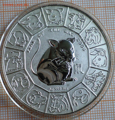 Ниуэ 1 доллар 2008 г., год крысы, до 27.09.2023 г. в 22.00 п - Ниуэ 1 доллар 2008 крыса