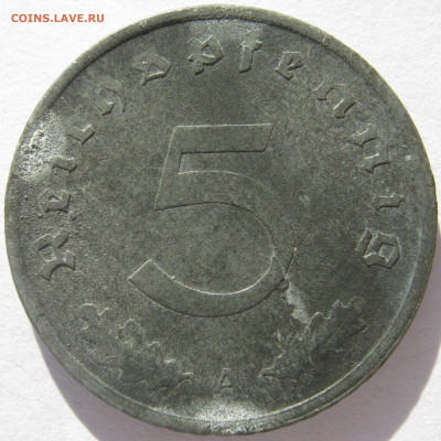 Германия оккупация союзников 5 пфеннигов 1947 A до 27.9 - IMG_6572.JPG