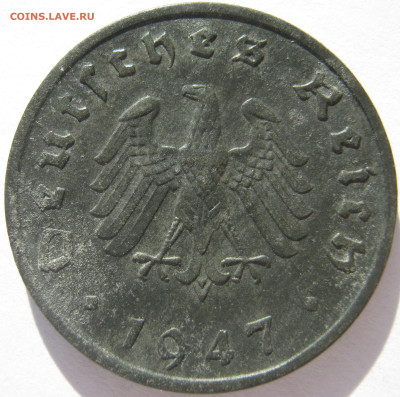 Германия оккупация союзников 10 пфеннигов 1947 F до 27.9 - IMG_6577.JPG