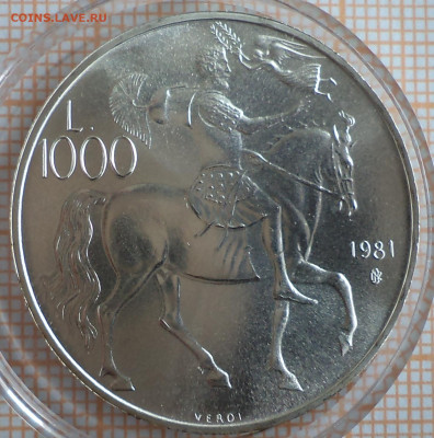 Сан-Марино 1000 лир 1981 г., до 28.09.2023 г. в 22.00 по Мос - Сан Марино 1000 лир 1981