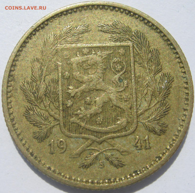 Финляндия 5 марок 1941 S герб Финляндии лев на сабле до 27.9 - IMG_6359.JPG