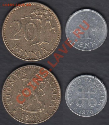 Финляндия 20 пенни 1988 + бонус до 30.12.2011 21-30 - Финляндия 20 пенни 1988