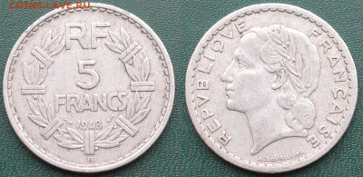 Франция 5 франков 1948В - km#888b.2 - редкая до 01.10.2023 - 5 франков 1948B_0