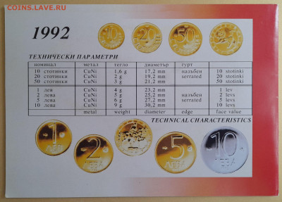 Болгария - Набор из 7 монет – до 22:00, 06.10.23 - Болгария-набор 1992-3