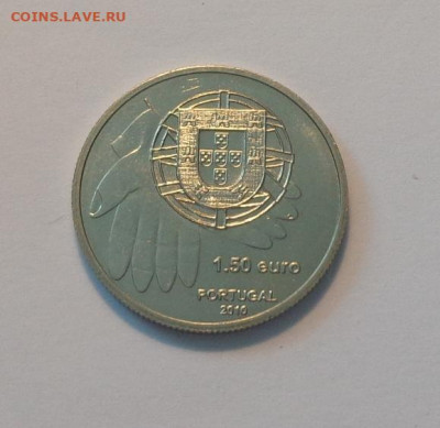 ПОРТУГАЛИЯ - 1,5 е 2010 МОНЕТА ПРОТИВ ГОЛОДА 8.10, 22.00 - Португалия 1.5. евро 2010 Одна монета против голода_1