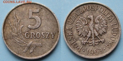 Польша 5 грошей 1963  до 08-10-23 в 22:00 - Польша 5 грошей 1963     235-ас121-11407