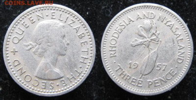 Брит Родезия и Ньясаленд 3 пенса 1957 до 09-10-23 в 22:00 - 6 12 Брит Родезия и Ньясаленд 3 пенса 1957   120-ak5-н152
